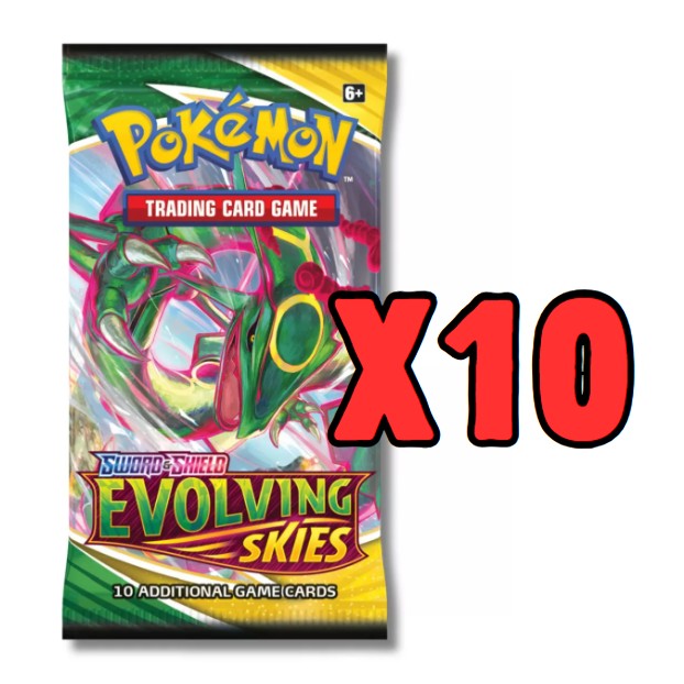 Evolving Skies 10 Pack Lot - Pokémon TCG
